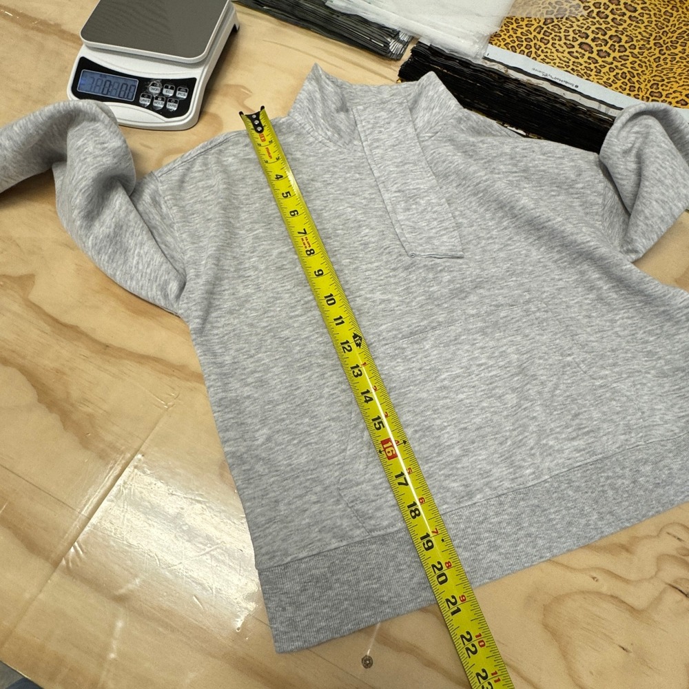 Hippie Rose Heather Gray Quarter Snap Mock Neck Sweatshirt Medium Athleisure - Picture 12 of 14
